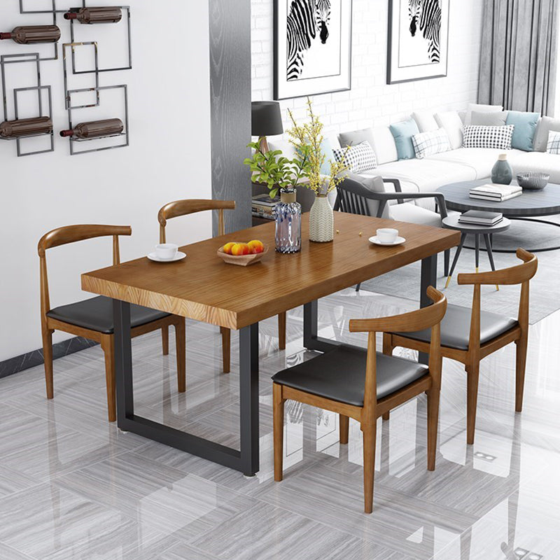 Modern 1/5/7 Pieces Rectangle Dining Set Solid Wood Dining Table with Chairs 5 Pieces: Table, 4 Chairs Clearhalo 'Dining Room Sets' 'Dining Tables & Seating' 'dining_room_set' 'furn' 'furn_dining_room_set' 'Furniture' 'furniture_dining_room_set' 'Kitchen & Dining Furniture' 'kitchen&dining_furn' 'kitchen' 4492457