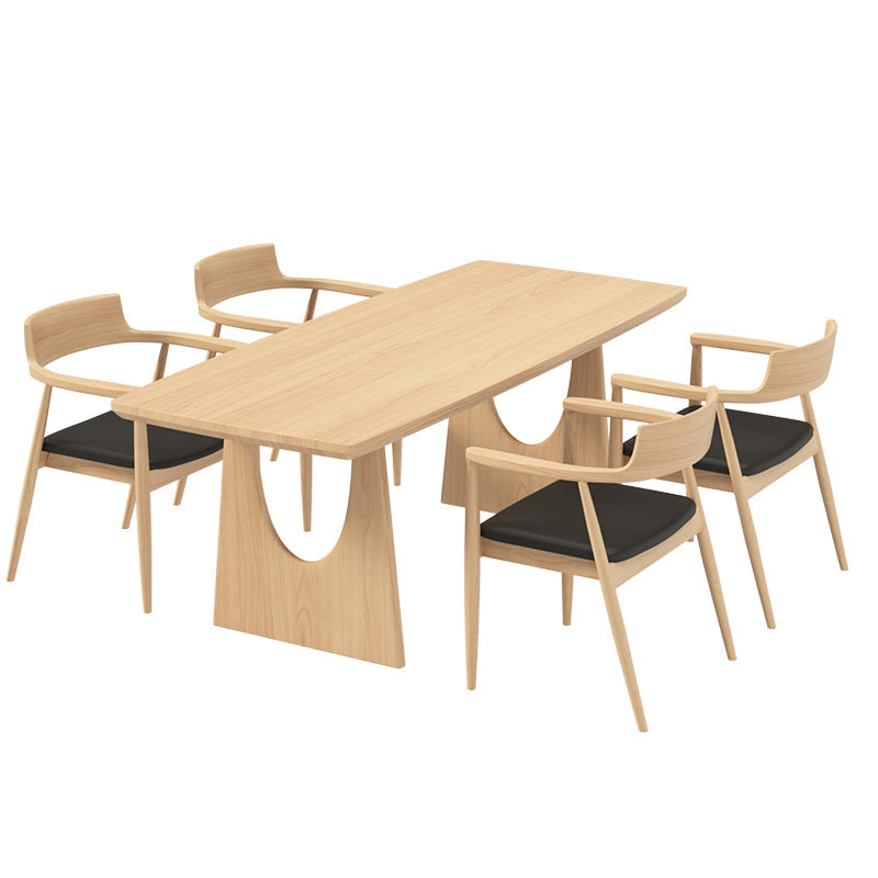 Modern 1/2/4/5 Pieces Rectangle Dining Set Solid Wood Dining Table with Chairs 5 Pieces: Table, 4 Chairs Clearhalo 'Dining Room Sets' 'Dining Tables & Seating' 'dining_room_set' 'furn' 'furn_dining_room_set' 'Furniture' 'furniture_dining_room_set' 'Kitchen & Dining Furniture' 'kitchen&dining_furn' 'kitchen' 4492519