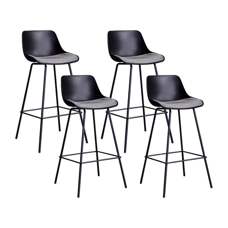 Nordic Metal Low Back Barstool Simple Indoor Tall Stool with Upholstered 4 Piece Set Clearhalo 'Bar Furniture' 'Bar Stools' 'bar_stools' 'furn' 'furn_bar_stools' 'furniture_bar_stools' 'Kitchen & Dining Furniture' 'kitchen&dining_furn' 'kitchen' 'kitchen_furn' Furniture' 4492747