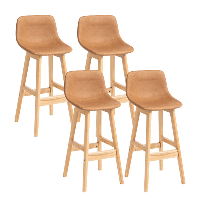 Scandinavia Style Bar-stool Bucket Seat Wooden Legs Barstool for Kitchen Bar Coffee Natural 4 Piece Set Clearhalo 'Bar Furniture' 'Bar Stools' 'bar_stools' 'furn' 'furn_bar_stools' 'furniture_bar_stools' 'Kitchen & Dining Furniture' 'kitchen&dining_furn' 'kitchen' 'kitchen_furn' Furniture' 4492890