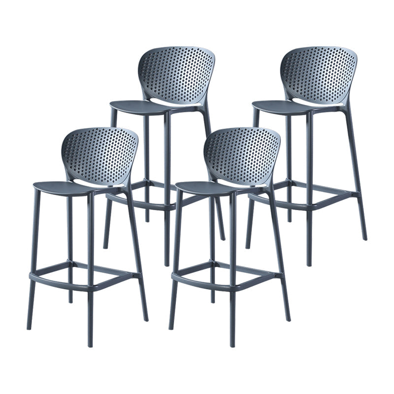 Contemporary Metal Plastic Barstools Bristol Bar Stool with Low Back and Footrest Black-Gray 4 Piece Set Bar Stool(30"H) Clearhalo 'Bar Furniture' 'Bar Stools' 'bar_stools' 'furn' 'furn_bar_stools' 'furniture_bar_stools' 'Kitchen & Dining Furniture' 'kitchen&dining_furn' 'kitchen' 'kitchen_furn' Furniture' 4493241