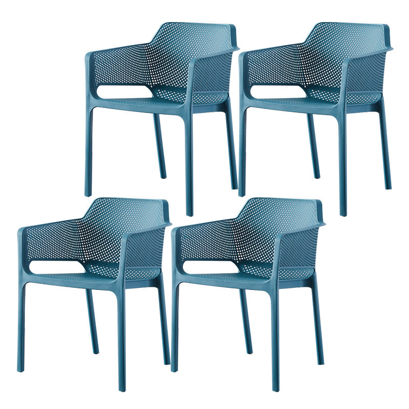 Scandinavian Plastic Kitchen Dining Room Armchair Solid Back Chair Peacock Blue Set of 4 Clearhalo ' kitchen&dining_furn' 'Dining Chairs' 'Dining Tables & Seating' 'dining_chair' 'Furniture' 'furniture_dining_chair' 'Kitchen & Dining Furniture' 'kitchen' 4502765