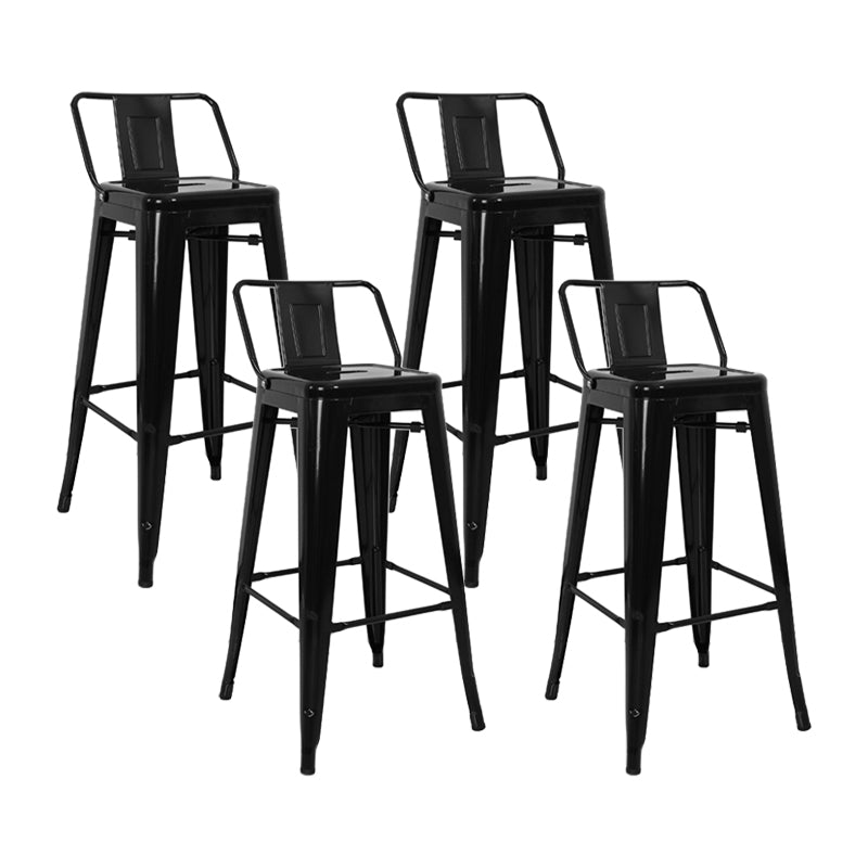 Industrial Style Armless Barstool Iron Counter Stools with Pedal for Coffee Shop Black 4 Piece Set Clearhalo 'Bar Furniture' 'Bar Stools' 'bar_stools' 'furn' 'furn_bar_stools' 'furniture_bar_stools' 'Kitchen & Dining Furniture' 'kitchen&dining_furn' 'kitchen' 'kitchen_furn' Furniture' 4504266