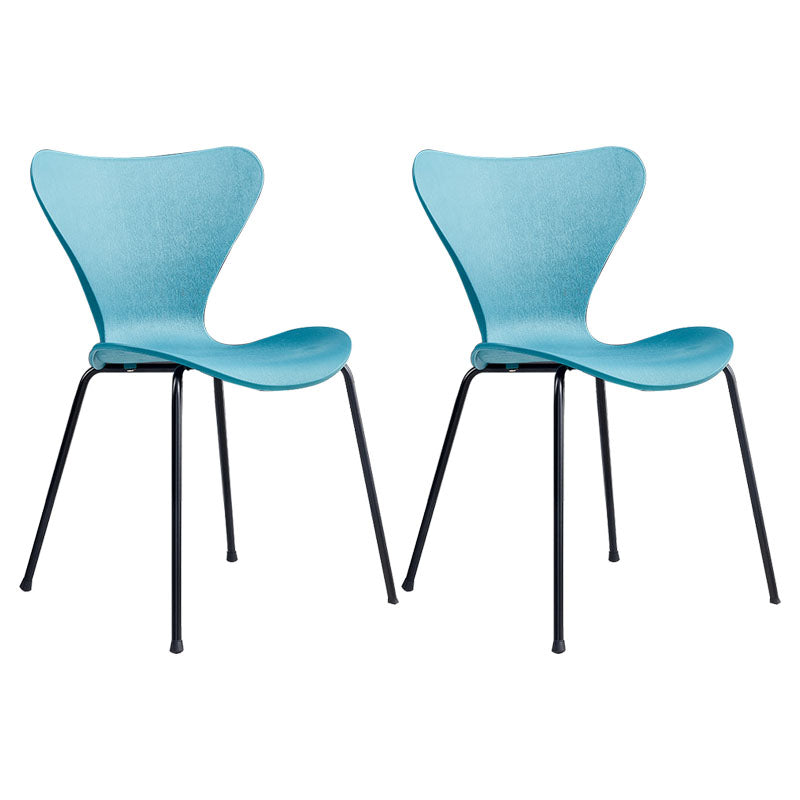 Contemporary Dining and Accent Chairs Indoor-Outdoor Solid Back Side Chair for Patio Blue Set of 2 Clearhalo ' kitchen&dining_furn' 'Dining Chairs' 'Dining Tables & Seating' 'dining_chair' 'Furniture' 'furniture_dining_chair' 'Kitchen & Dining Furniture' 'kitchen' 4511544