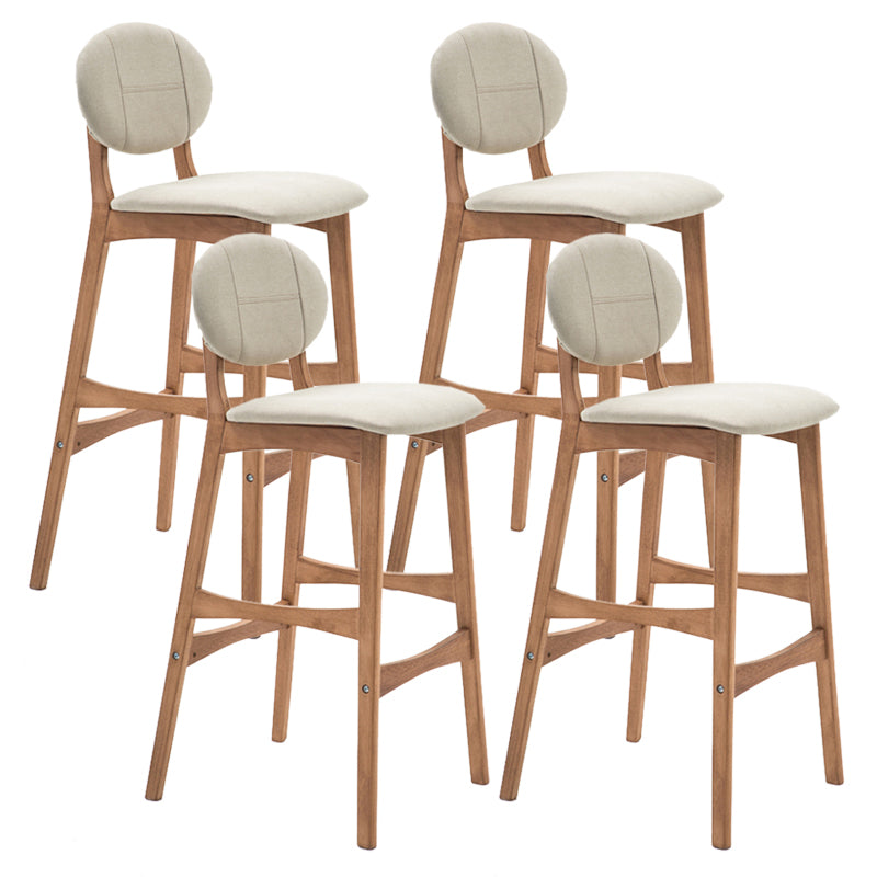Scandinavia Style Bar-stool Wooden Legs Full Back for Kitchen Bar Khaki Natural 4 Piece Set Clearhalo 'Bar Furniture' 'Bar Stools' 'bar_stools' 'furn' 'furn_bar_stools' 'furniture_bar_stools' 'Kitchen & Dining Furniture' 'kitchen&dining_furn' 'kitchen' 'kitchen_furn' Furniture' 4512093