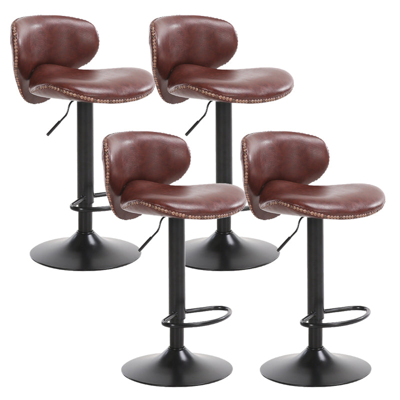 Industrial Style Bar-stool Adjustable Height Metal Leg for Restaurant Bar Brown 4 Piece Set Bar Stool(31"H) Clearhalo 'Bar Furniture' 'Bar Stools' 'bar_stools' 'furn' 'furn_bar_stools' 'furniture_bar_stools' 'Kitchen & Dining Furniture' 'kitchen&dining_furn' 'kitchen' 'kitchen_furn' Furniture' 4512217