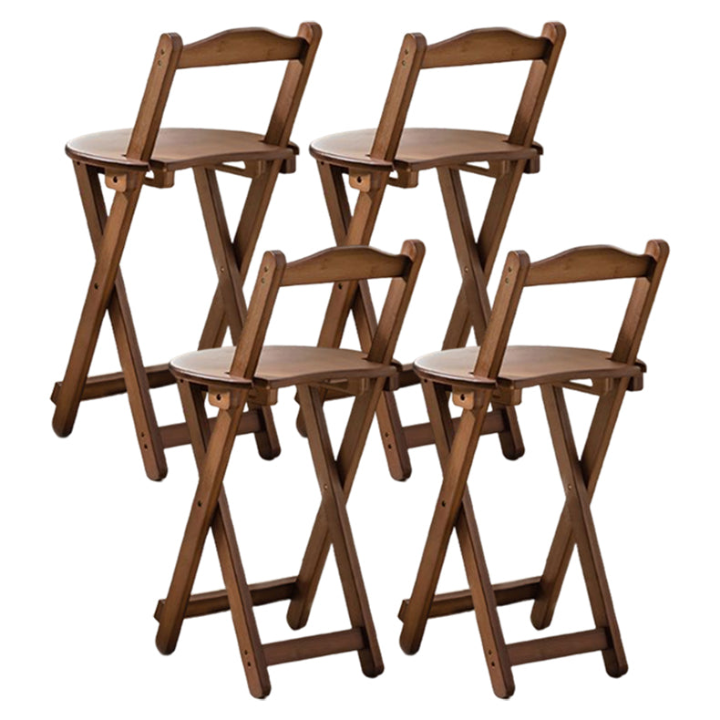 Modern Armless Backrest Counter Stool Wood Bedroom Bar Stool with Wooden Seat and Pedal Brown 4 Piece Set Counter Stool(27"H) Clearhalo 'Bar Furniture' 'Bar Stools' 'bar_stools' 'furn' 'furn_bar_stools' 'furniture_bar_stools' 'Kitchen & Dining Furniture' 'kitchen&dining_furn' 'kitchen' 'kitchen_furn' Furniture' 4512629