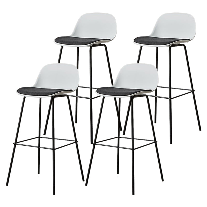 Modern Armless Backrest Counter Stool Iron Living Room Bar Stool with Pedal Light Gray 4 Piece Set Clearhalo 'Bar Furniture' 'Bar Stools' 'bar_stools' 'furn' 'furn_bar_stools' 'furniture_bar_stools' 'Kitchen & Dining Furniture' 'kitchen&dining_furn' 'kitchen' 'kitchen_furn' Furniture' 4512861