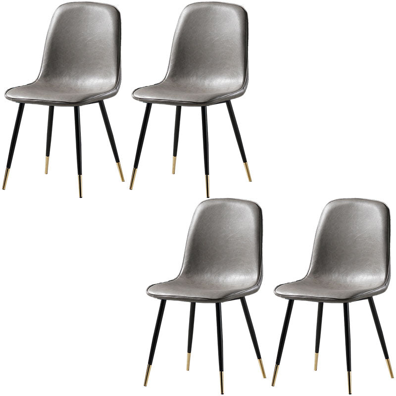 Nordic Metal Dining Chairs Dining Armless Side Chairs for Kitchen Grey 4 Piece Set Black Gold Clearhalo ' kitchen&dining_furn' 'Dining Chairs' 'Dining Tables & Seating' 'dining_chair' 'furn' 'furn_dining_chair' 'Furniture' 'furniture_dining_chair' 'Kitchen & Dining Furniture' 'kitchen' 4523300
