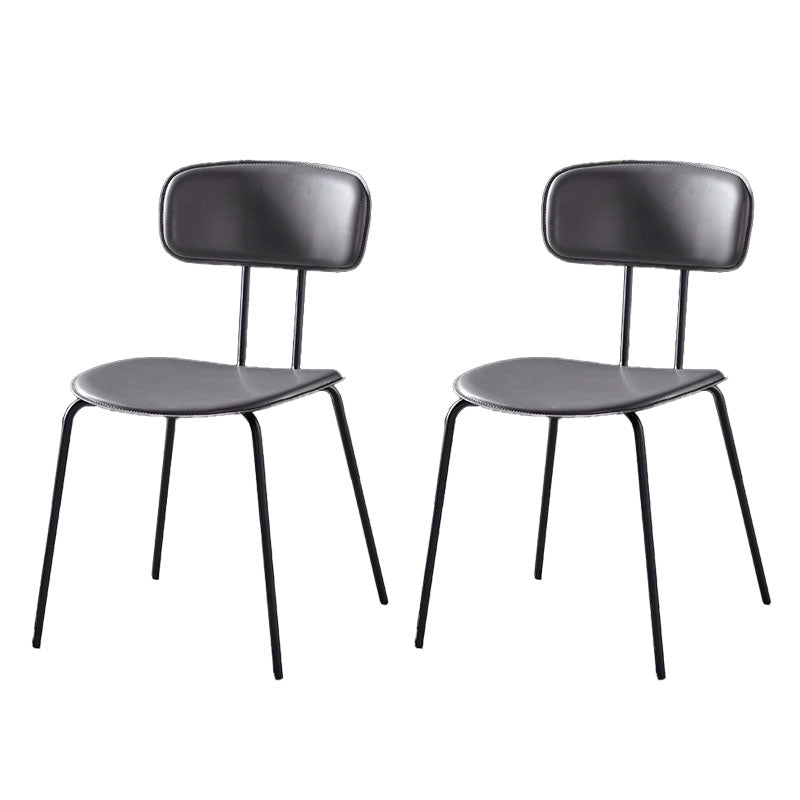 Industrial Design Open Back Dining Side Chairs Armless Dining Side Chairs for Kitchen Dark Gray Set of 2 Clearhalo ' kitchen&dining_furn' 'Dining Chairs' 'Dining Tables & Seating' 'dining_chair' 'Furniture' 'furniture_dining_chair' 'Kitchen & Dining Furniture' 'kitchen' 4523559