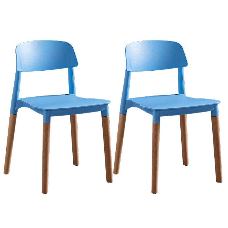 Scandinavian Design Open Back Dining Side Chairs Plastic Dining Armless Chair Blue 2 Piece Set Clearhalo ' kitchen&dining_furn' 'Dining Chairs' 'Dining Tables & Seating' 'dining_chair' 'furn' 'furn_dining_chair' 'Furniture' 'furniture_dining_chair' 'Kitchen & Dining Furniture' 'kitchen' 4523664