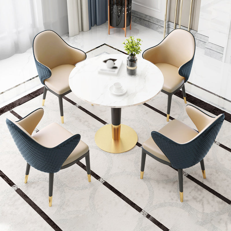Contemporary 1/4/5 Pieces Dining Set Round Dining Room Table Set 5 Pieces: Table, 4 Chairs Clearhalo 'Dining Room Sets' 'Dining Tables & Seating' 'dining_room_set' 'furn' 'furn_dining_room_set' 'Furniture' 'furniture_dining_room_set' 'Kitchen & Dining Furniture' 'kitchen&dining_furn' 'kitchen' 4524373