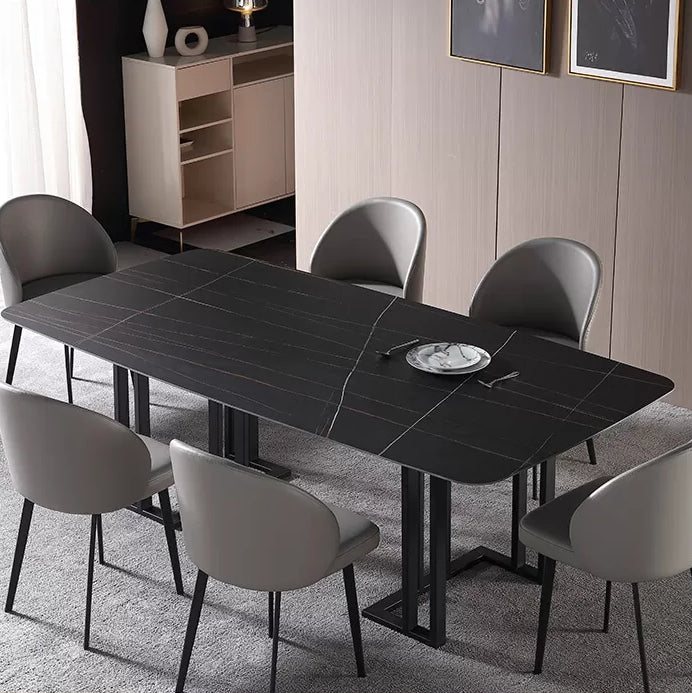 Modern 1/4/5/7 Pieces Dining Rectangle Dining Table Set for Home Use 7 Pieces: Table, 6 Chairs Clearhalo 'Dining Room Sets' 'Dining Tables & Seating' 'dining_room_set' 'furn' 'furn_dining_room_set' 'Furniture' 'furniture_dining_room_set' 'Kitchen & Dining Furniture' 'kitchen&dining_furn' 'kitchen' 4524465