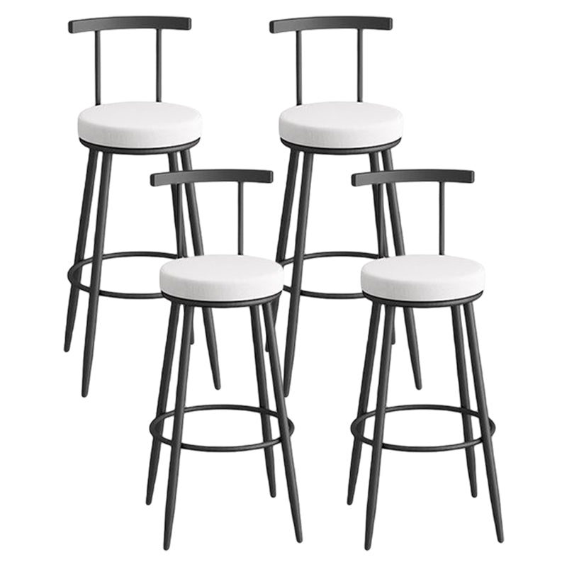 Glam Metal Leather Barstool Indoor Bar Stool with Iron Legs and Low Back Black White 4 Piece Set Clearhalo 'Bar Furniture' 'Bar Stools' 'bar_stools' 'furn' 'furn_bar_stools' 'furniture_bar_stools' 'Kitchen & Dining Furniture' 'kitchen&dining_furn' 'kitchen' 'kitchen_furn' Furniture' 4527652
