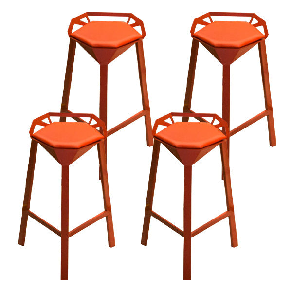 Modern Geometric Bar Stool Footrest Bristol Counter and Bar Stool with Iron Legs Red 4 Piece Set Clearhalo 'Bar Furniture' 'Bar Stools' 'bar_stools' 'furn' 'furn_bar_stools' 'furniture_bar_stools' 'Kitchen & Dining Furniture' 'kitchen&dining_furn' 'kitchen' 'kitchen_furn' Furniture' 4527885