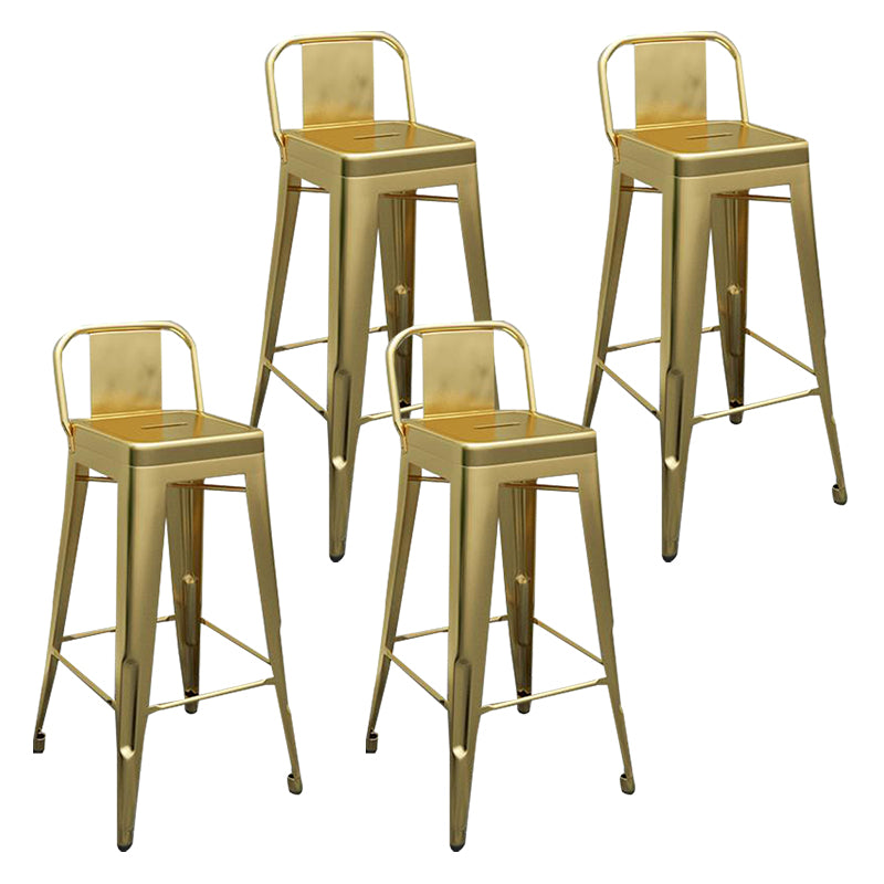 Metal Modern Indoor Bar Stool Footrest Low Back Counter Height Rectangular Stool Gold 4 Piece Set Clearhalo 'Bar Furniture' 'Bar Stools' 'bar_stools' 'furn' 'furn_bar_stools' 'furniture_bar_stools' 'Kitchen & Dining Furniture' 'kitchen&dining_furn' 'kitchen' 'kitchen_furn' Furniture' 4527982