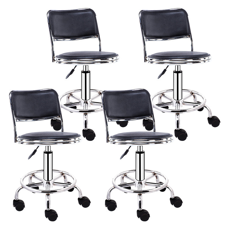 Modern Rotatable Liftable Stool Steel Household Bar Stool with Cushion and Pedal Gold-Black 4 Piece Set Clearhalo 'Bar Furniture' 'Bar Stools' 'bar_stools' 'furn' 'furn_bar_stools' 'furniture_bar_stools' 'Kitchen & Dining Furniture' 'kitchen&dining_furn' 'kitchen' 'kitchen_furn' Furniture' 4528084