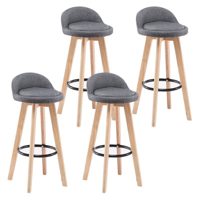 Modern Armless Backrest Counter Stool Wood Bedroom Bar Stool with Cushion and Pedal Grey 4 Piece Set Clearhalo 'Bar Furniture' 'Bar Stools' 'bar_stools' 'furn' 'furn_bar_stools' 'furniture_bar_stools' 'Kitchen & Dining Furniture' 'kitchen&dining_furn' 'kitchen' 'kitchen_furn' Furniture' 4536612