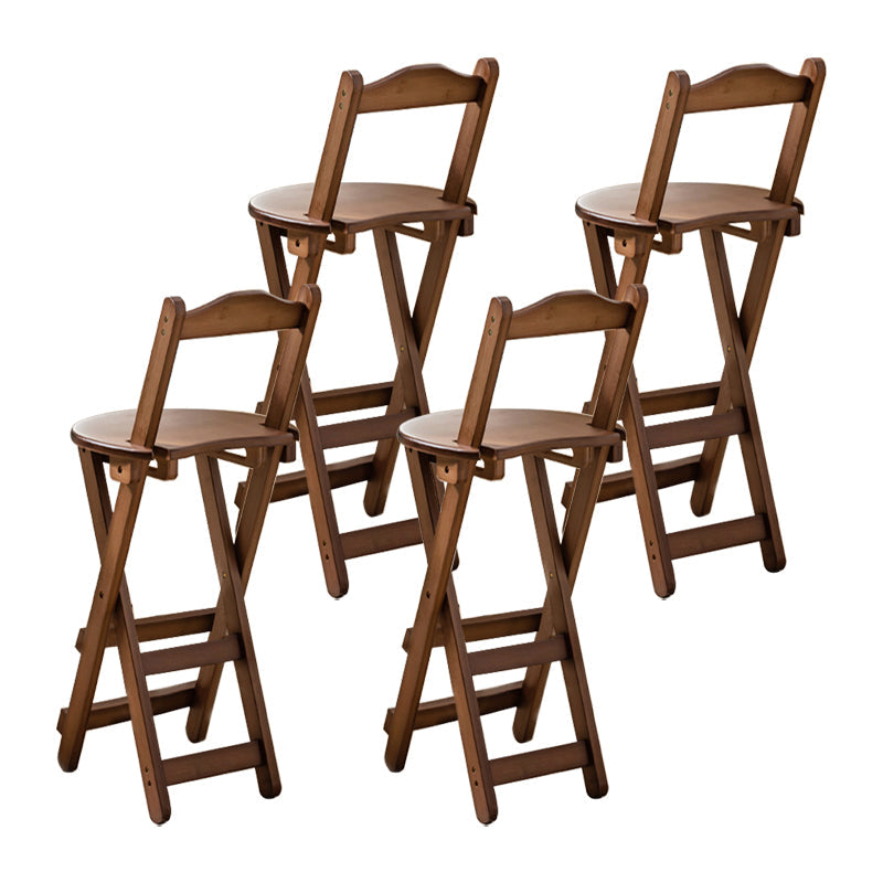 Modern Armless Foldable Counter Stool Wood Household Bar Stool with Pedal Brown 4 Piece Set Bar Stool(30"H) Clearhalo 'Bar Furniture' 'Bar Stools' 'bar_stools' 'furn' 'furn_bar_stools' 'furniture_bar_stools' 'Kitchen & Dining Furniture' 'kitchen&dining_furn' 'kitchen' 'kitchen_furn' Furniture' 4537151