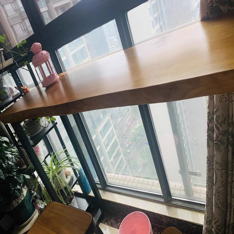 Brown Modern Style Specialty Table Solid Wood and Metal Coffee Shop Bar Table 70.9"L x 23.6"W x 41.3"H Without Chairs Clearhalo 'Bar Furniture' 'Bar Tables' 'bar_tables' 'furn' 'furn_bar_tables' 'Furniture' 'furniture_bar_tables' 'Kitchen & Dining Furniture' 4537436