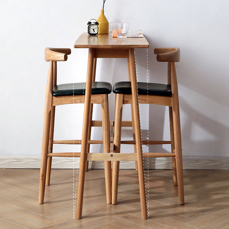 Light Brown Industrial Style Table Pine Wood Milk Tea Shop Casual Bar Table 55.1"L x 17.7"W x 41.3"H Without Chairs Clearhalo 'Bar Furniture' 'Bar Tables' 'bar_tables' 'furn' 'furn_bar_tables' 'Furniture' 'furniture_bar_tables' 'Kitchen & Dining Furniture' 4537554