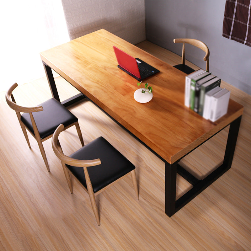 Industrial Style 1/2/3/4 Pieces Dinette Set Solid Wood Table and Bench Set 4 Pieces: Table, 3 Chairs Clearhalo 'Dining Room Sets' 'Dining Tables & Seating' 'dining_room_set' 'furn' 'furn_dining_room_set' 'Furniture' 'furniture_dining_room_set' 'Kitchen & Dining Furniture' 'kitchen&dining_furn' 'kitchen' 4537947