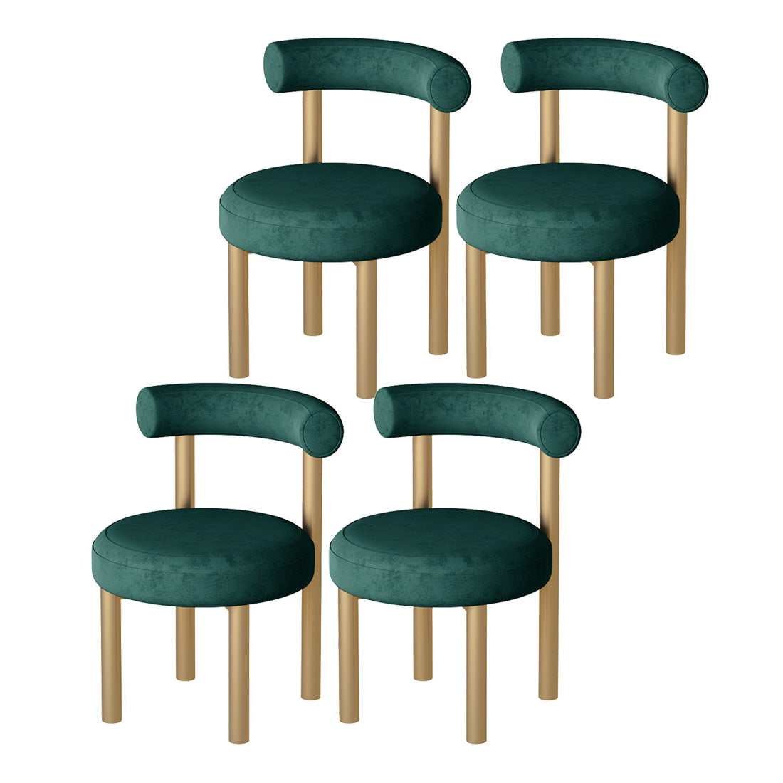 Designer Style Velvet Side Chair Open Back Matte Finish Dining Chair Green 4 Piece Set Clearhalo ' kitchen&dining_furn' 'Dining Chairs' 'Dining Tables & Seating' 'dining_chair' 'furn' 'furn_dining_chair' 'Furniture' 'furniture_dining_chair' 'Kitchen & Dining Furniture' 'kitchen' 4538424