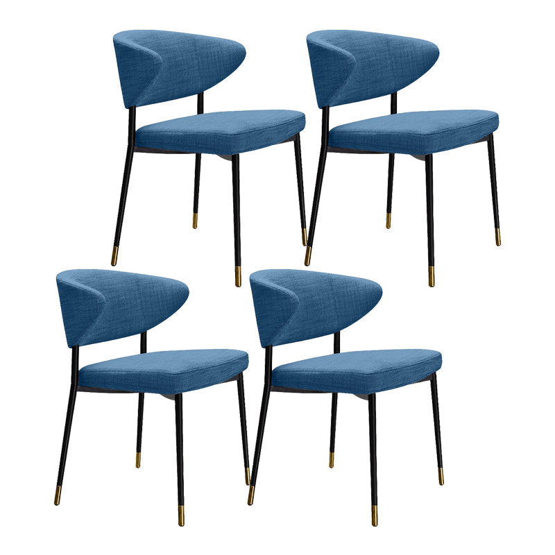 Contemporary Fabric Home Side Chair Open Back Matte Finish Dining Chair Blue 4 Piece Set Black Gold Clearhalo ' kitchen&dining_furn' 'Dining Chairs' 'Dining Tables & Seating' 'dining_chair' 'furn' 'furn_dining_chair' 'Furniture' 'furniture_dining_chair' 'Kitchen & Dining Furniture' 'kitchen' 4538491