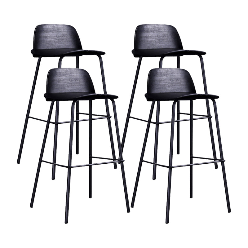 Industrial Style Bar-stool Rectangle PP Seat Counter Stool for Kitchen Bar Black 4 Piece Set Clearhalo 'Bar Furniture' 'Bar Stools' 'bar_stools' 'furn' 'furn_bar_stools' 'furniture_bar_stools' 'Kitchen & Dining Furniture' 'kitchen&dining_furn' 'kitchen' 'kitchen_furn' Furniture' 4545117