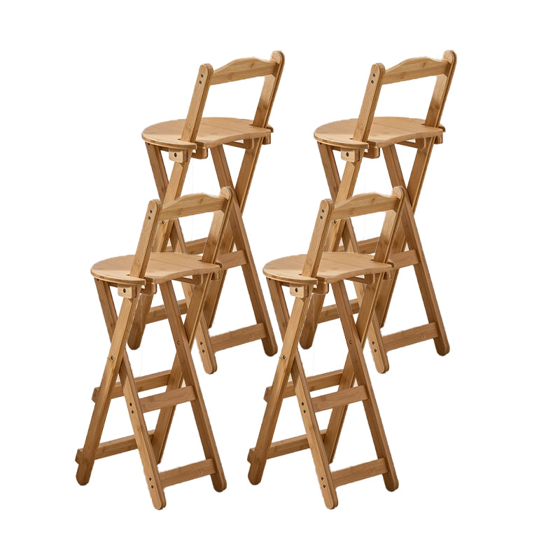Contemporary Solid Wood Folding Bar Stool Indoor Bar Stool with Wooden Seat Wood 4 Piece Set Clearhalo 'Bar Furniture' 'Bar Stools' 'bar_stools' 'furn' 'furn_bar_stools' 'furniture_bar_stools' 'Kitchen & Dining Furniture' 'kitchen&dining_furn' 'kitchen' 'kitchen_furn' Furniture' 4545153