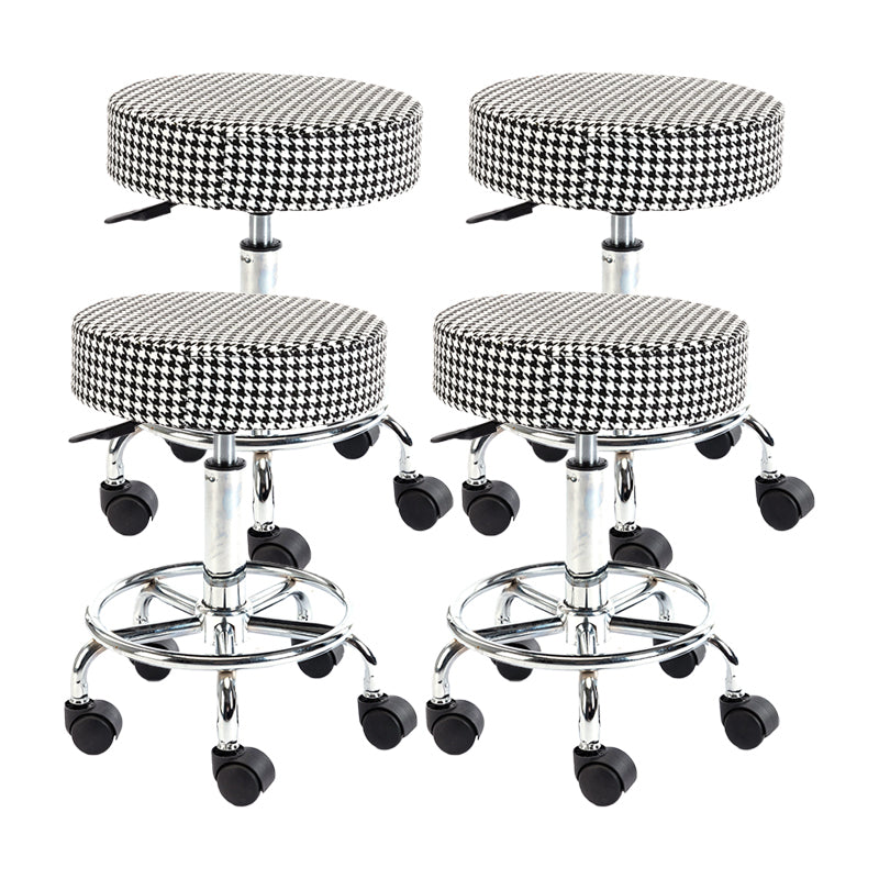 Modern Liftable Rotatable Counter Stool Steel Cashier Bar Stool with Cushion Black White 4 Piece Set Clearhalo 'Bar Furniture' 'Bar Stools' 'bar_stools' 'furn' 'furn_bar_stools' 'furniture_bar_stools' 'Kitchen & Dining Furniture' 'kitchen&dining_furn' 'kitchen' 'kitchen_furn' Furniture' 4545349