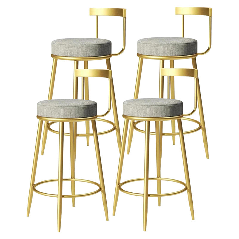 Modern Armless Backrest Counter Stool Iron Bedroom Bar Stool with Cushion Grey 4 Piece Set Clearhalo 'Bar Furniture' 'Bar Stools' 'bar_stools' 'furn' 'furn_bar_stools' 'furniture_bar_stools' 'Kitchen & Dining Furniture' 'kitchen&dining_furn' 'kitchen' 'kitchen_furn' Furniture' 4545388