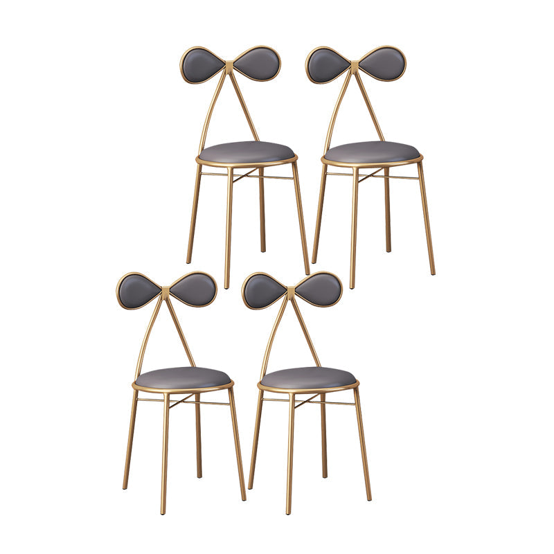 Nordic Design Armless Side Chair Open Back Leather Dining Side Chair Grey 4 Piece Set Clearhalo ' kitchen&dining_furn' 'Dining Chairs' 'Dining Tables & Seating' 'dining_chair' 'furn' 'furn_dining_chair' 'Furniture' 'furniture_dining_chair' 'Kitchen & Dining Furniture' 'kitchen' 4546925