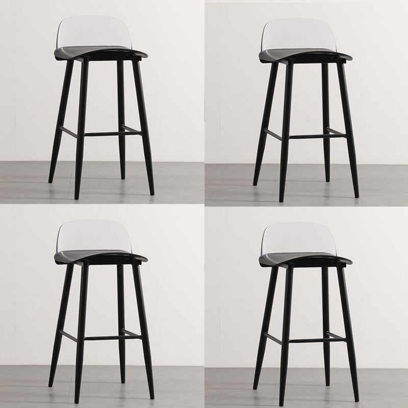 Industrial Style Bar-stool PP Seat Metal Legs Stool for Kitchen Bar Textured Black 4 Piece Set Clearhalo 'Bar Furniture' 'Bar Stools' 'bar_stools' 'furn' 'furn_bar_stools' 'furniture_bar_stools' 'Kitchen & Dining Furniture' 'kitchen&dining_furn' 'kitchen' 'kitchen_furn' Furniture' 4555286