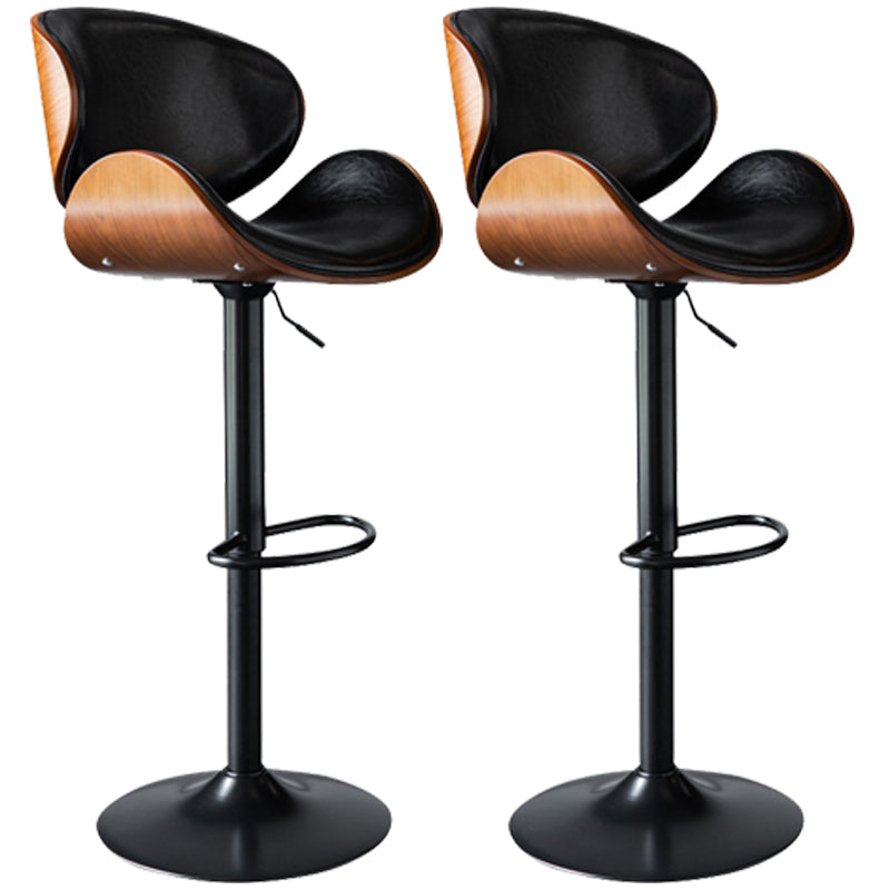 Modern Style Metal Bar Stool with Swivel and Adjustable Height Bistro Bar Stool 32 Inches Black 2 Piece Set Clearhalo 'Bar Furniture' 'Bar Stools' 'bar_stools' 'furn' 'furn_bar_stools' 'furniture_bar_stools' 'Kitchen & Dining Furniture' 'kitchen&dining_furn' 'kitchen' 'kitchen_furn' Furniture' 4555838