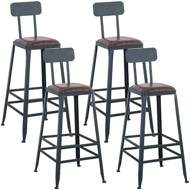 Modern Style Metal Bar Stool with Footrest and Low Back Bistro Simple Bar Stool 4 Piece Set Bar Stool(30"H) Clearhalo 'Bar Furniture' 'Bar Stools' 'bar_stools' 'furn' 'furn_bar_stools' 'furniture_bar_stools' 'Kitchen & Dining Furniture' 'kitchen&dining_furn' 'kitchen' 'kitchen_furn' Furniture' 4556080
