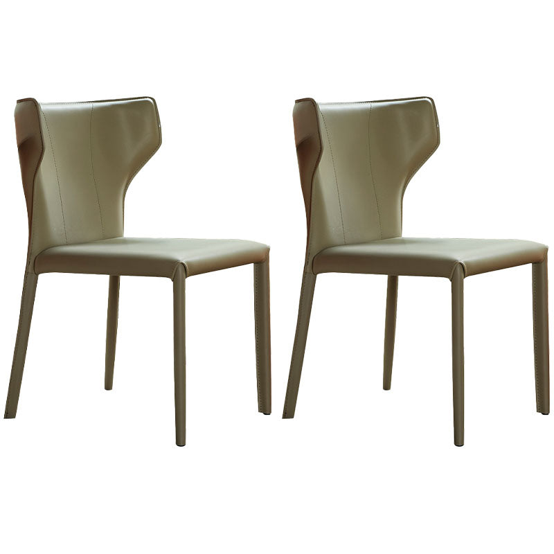 Contemporary Leather Dining Chair Metal Dining Armless Chair for Restaurant Use Coffee 2 Piece Set Clearhalo ' kitchen&dining_furn' 'Dining Chairs' 'Dining Tables & Seating' 'dining_chair' 'furn' 'furn_dining_chair' 'Furniture' 'furniture_dining_chair' 'Kitchen & Dining Furniture' 'kitchen' 4557090