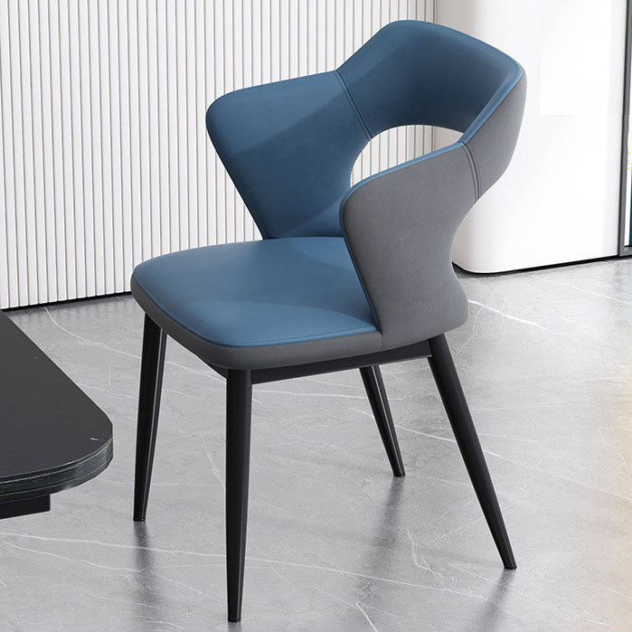 Contemporary Home Upholstered Arm Chair Matte Finish Open Back Dining Chair Blue 1 Piece Clearhalo ' kitchen&dining_furn' 'Dining Chairs' 'Dining Tables & Seating' 'dining_chair' 'furn' 'furn_dining_chair' 'Furniture' 'furniture_dining_chair' 'Kitchen & Dining Furniture' 'kitchen' 4557525