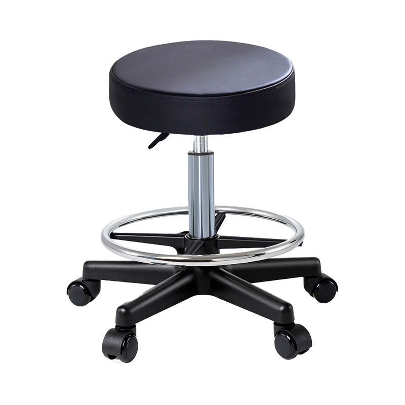Modern Rotatable Counter Stool Adjustable Steel Bar Stool with Leather Cushion With Footrest Clearhalo 'Bar Furniture' 'Bar Stools' 'bar_stools' 'furn' 'furn_bar_stools' 'furniture_bar_stools' 'Kitchen & Dining Furniture' 'kitchen&dining_furn' 'kitchen' 'kitchen_furn' Furniture' 4570733