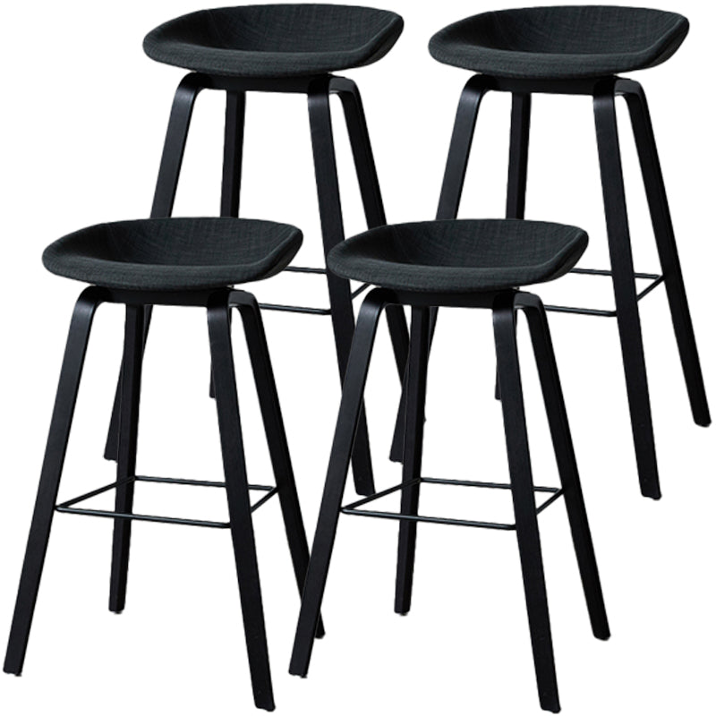 Scandinavia Style Bar Stool Wooden Legs PP Bucket Seat for Counter Bar Dark Gray Black 4 Piece Set Clearhalo 'Bar Furniture' 'Bar Stools' 'bar_stools' 'furn' 'furn_bar_stools' 'furniture_bar_stools' 'Kitchen & Dining Furniture' 'kitchen&dining_furn' 'kitchen' 'kitchen_furn' Furniture' 4571053