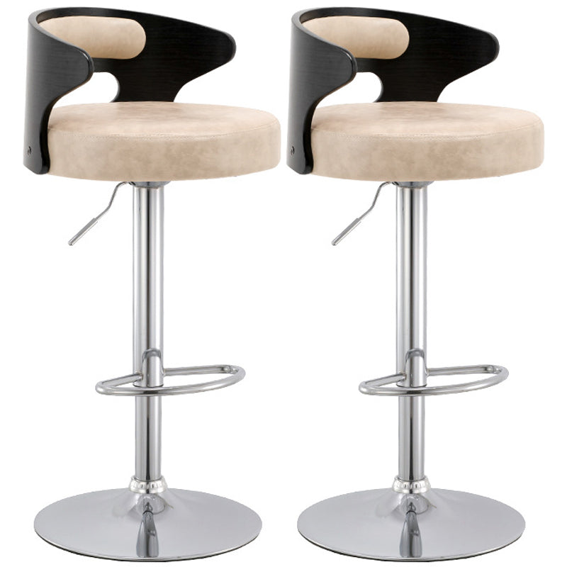 Modern Style Metal Stool with Swivel and Adjustable Height Living Room Simple Bar Stool Ivory 2 Piece Set Clearhalo 'Bar Furniture' 'Bar Stools' 'bar_stools' 'furn' 'furn_bar_stools' 'furniture_bar_stools' 'Kitchen & Dining Furniture' 'kitchen&dining_furn' 'kitchen' 'kitchen_furn' Furniture' 4571455