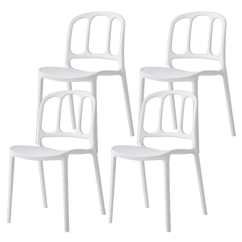 Scandinavian Plastic Dining Kitchen Room Chair Windsor Side Chair White 4 Piece Set Clearhalo ' kitchen&dining_furn' 'Dining Chairs' 'Dining Tables & Seating' 'dining_chair' 'furn' 'furn_dining_chair' 'Furniture' 'furniture_dining_chair' 'Kitchen & Dining Furniture' 'kitchen' 4572729
