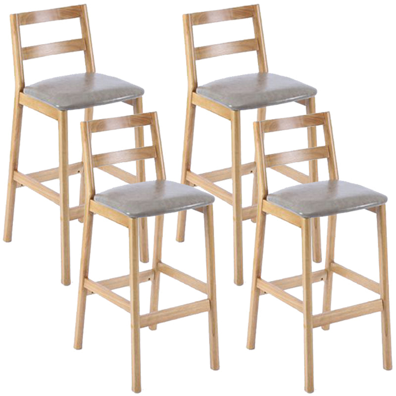 Modern Armless Backrest Counter Stool Wood Cafe Bar Stool with Cushion Light Gray 4 Piece Set Clearhalo 'Bar Furniture' 'Bar Stools' 'bar_stools' 'furn' 'furn_bar_stools' 'furniture_bar_stools' 'Kitchen & Dining Furniture' 'kitchen&dining_furn' 'kitchen' 'kitchen_furn' Furniture' 4575261