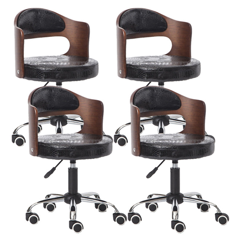 Modern Rotatable Adjustable Counter Stool Steel Bar Stool with Cushion Matte Black 4 Piece Set Clearhalo 'Bar Furniture' 'Bar Stools' 'bar_stools' 'furn' 'furn_bar_stools' 'furniture_bar_stools' 'Kitchen & Dining Furniture' 'kitchen&dining_furn' 'kitchen' 'kitchen_furn' Furniture' 4575443