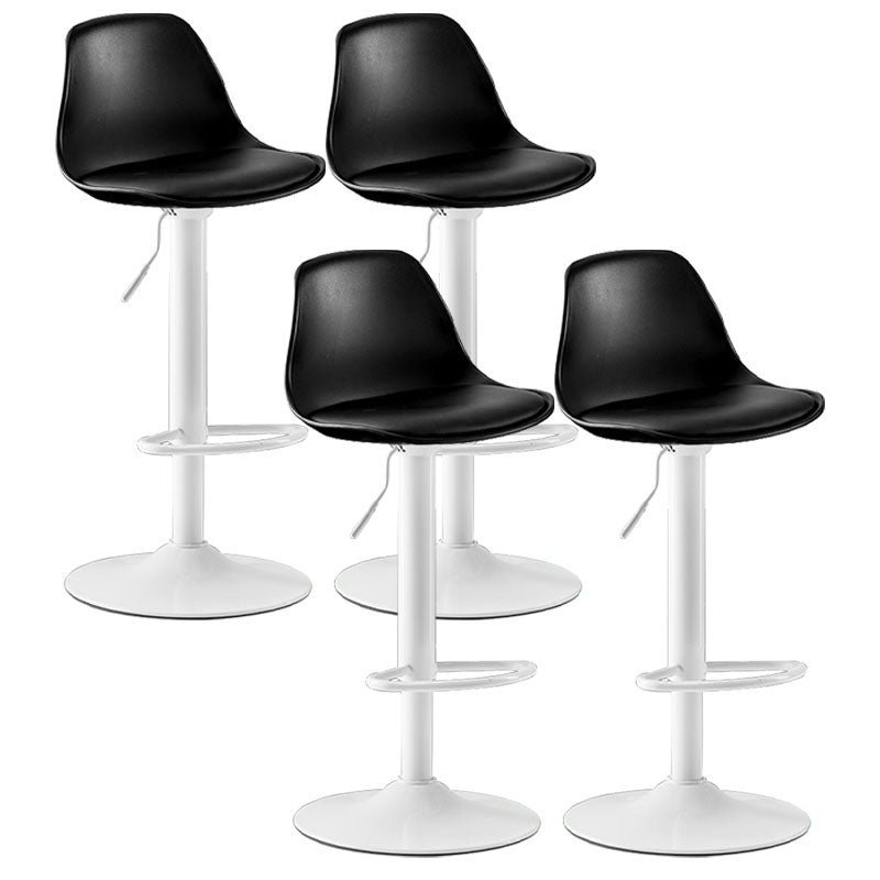 Industrial Style Bar-stool Metal Leg Bucket Seat for Counter Bar Black White 4 Piece Set Clearhalo 'Bar Furniture' 'Bar Stools' 'bar_stools' 'furn' 'furn_bar_stools' 'furniture_bar_stools' 'Kitchen & Dining Furniture' 'kitchen&dining_furn' 'kitchen' 'kitchen_furn' Furniture' 4575782