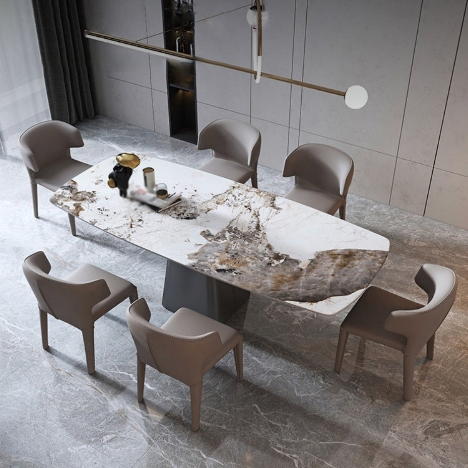 1/3/4/7 Pieces Modern Dinette Set Sintered Stone Dining Table Set for Kitchen 7 Pieces: Table, 6 Chairs Clearhalo 'Dining Room Sets' 'Dining Tables & Seating' 'dining_room_set' 'furn' 'furn_dining_room_set' 'Furniture' 'furniture_dining_room_set' 'Kitchen & Dining Furniture' 'kitchen&dining_furn' 'kitchen' 4576635