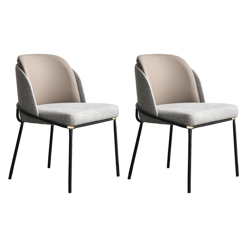 Contemporary Kitchen Chairs Dining Armless Side Chair with Metal Legs Khaki 2 Piece Set Clearhalo ' kitchen&dining_furn' 'Dining Chairs' 'Dining Tables & Seating' 'dining_chair' 'furn' 'furn_dining_chair' 'Furniture' 'furniture_dining_chair' 'Kitchen & Dining Furniture' 'kitchen' 4577563