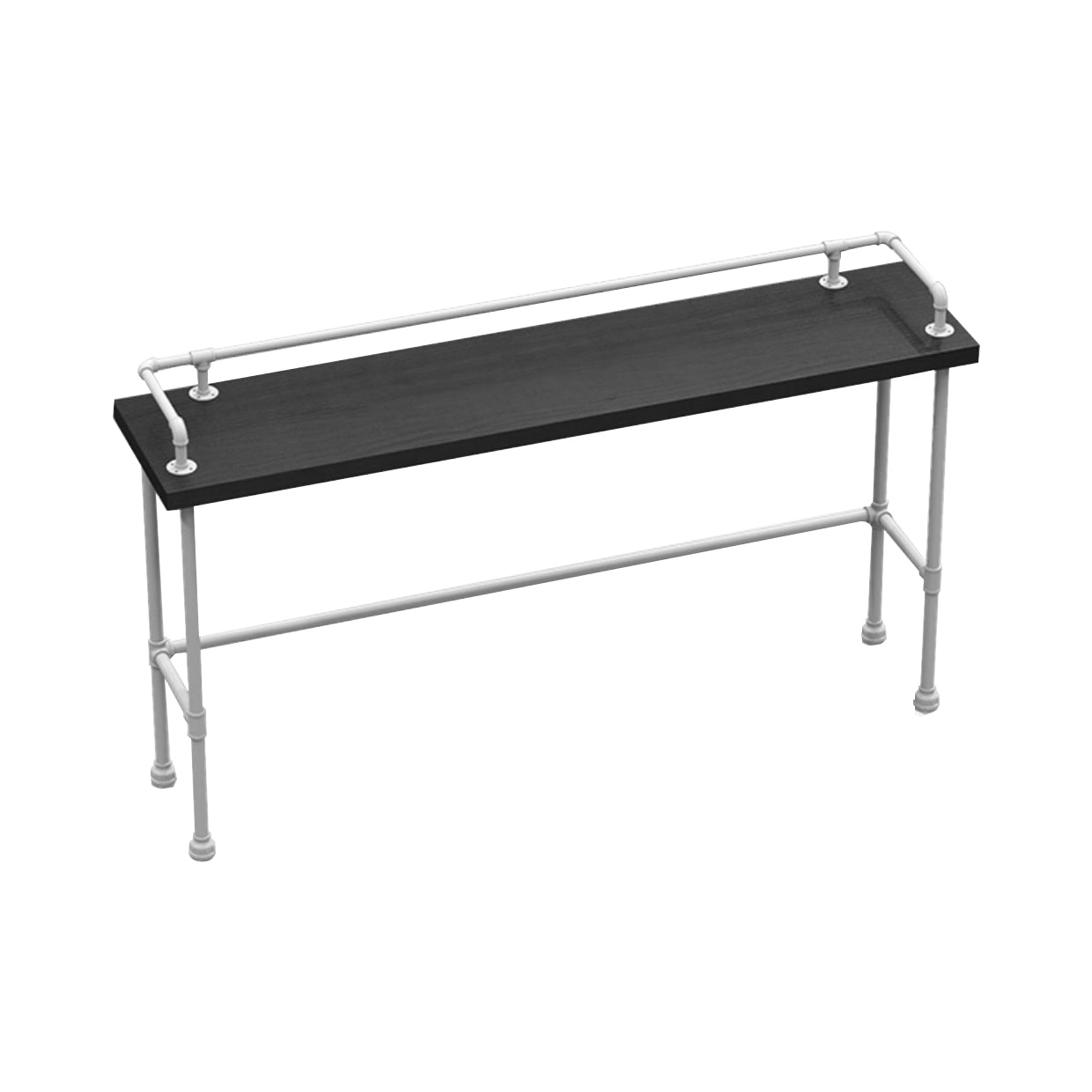 Industrial Black Wood Pub Table with Rectangle Table Top Trestle Table - 42" H 90.6"L x 17.7"W x 41.3"H Without Chairs Clearhalo 'Bar Furniture' 'Bar Tables' 'bar_tables' 'furn' 'furn_bar_tables' 'Furniture' 'furniture_bar_tables' 'Kitchen & Dining Furniture' 4586809
