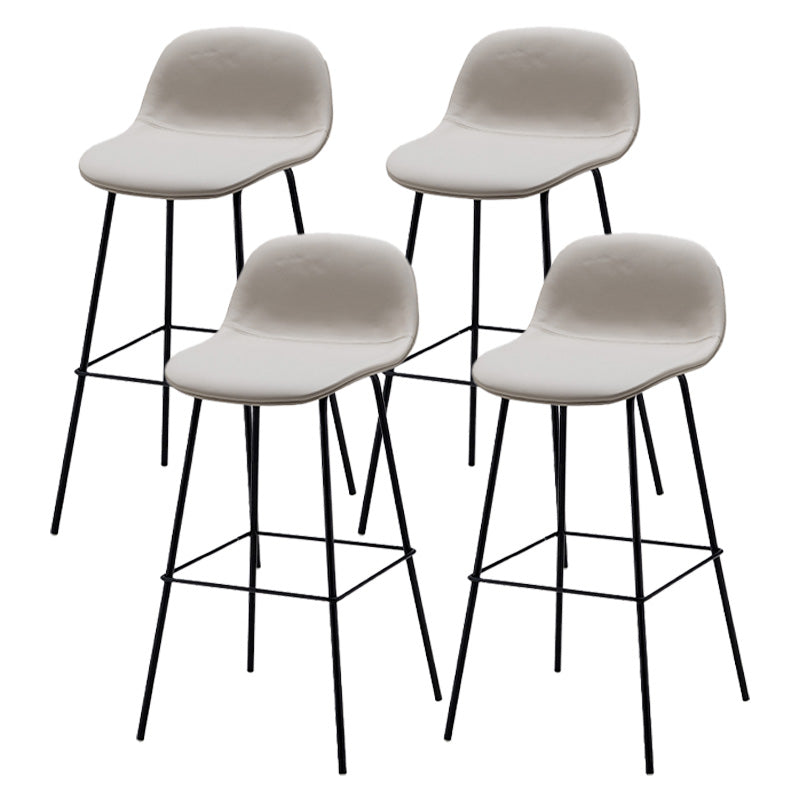 Contemporary Counter Bar Stool Leather Backrest Bar Stool with Footrest Gray 4 Piece Set Bar Stool(30"H) Clearhalo 'Bar Furniture' 'Bar Stools' 'bar_stools' 'furn' 'furn_bar_stools' 'furniture_bar_stools' 'Kitchen & Dining Furniture' 'kitchen&dining_furn' 'kitchen' 'kitchen_furn' Furniture' 4587070