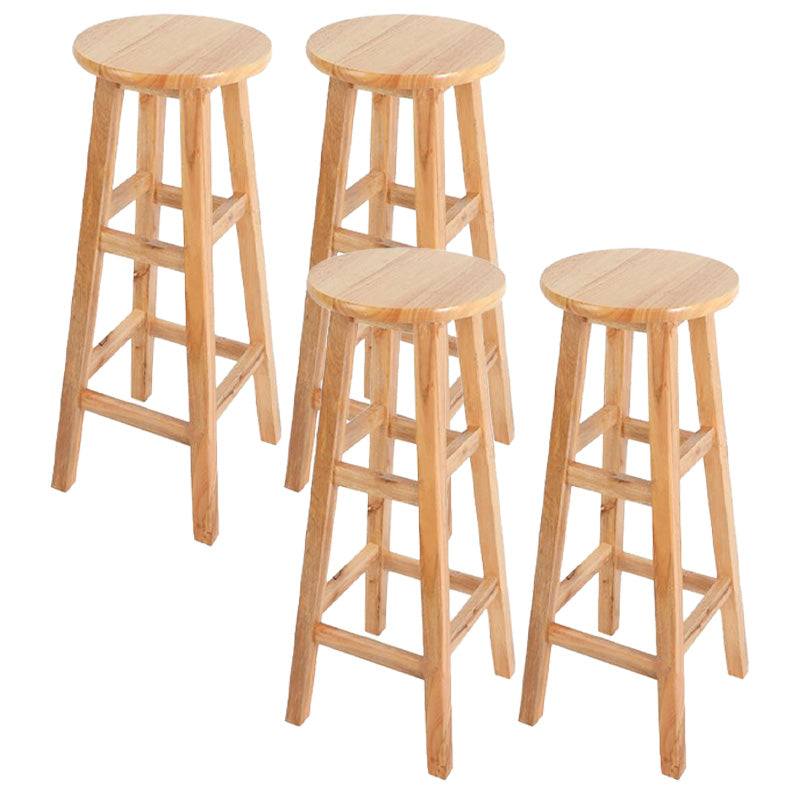 Modern Armless Counter Stool Wood Bar Stool with Wooden Seat and Pedal 4 Piece Set Bar Stool(31"H) Clearhalo 'Bar Furniture' 'Bar Stools' 'bar_stools' 'furn' 'furn_bar_stools' 'furniture_bar_stools' 'Kitchen & Dining Furniture' 'kitchen&dining_furn' 'kitchen' 'kitchen_furn' Furniture' 4587217